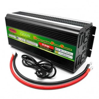 Инвертор Wimpex WX-7200W, автомобильный преобразователь 12V-220V, 2 розетки, 20А. Киев. фото 1 Инвертор Wimpex WX-7200W, автомобильный преобразователь 12V-220V, 2 розетки, 20А. Киев. фото 1