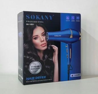 
Фен для волос Sokany SK-14001 — мощный и стильный инструмент для идеальной укла. . фото 8