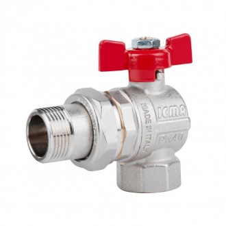 Кран кульовий Icma FAR. ROSSA 3/4" кутовий No361. Рогатин. фото 1 Кран кульовий Icma FAR. ROSSA 3/4" кутовий No361. Рогатин. фото 1