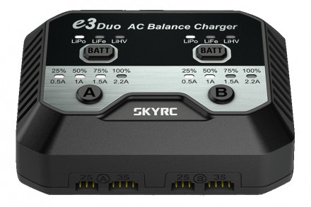 Зарядное устройство дуо SkyRC e3 duo 20Wx2 2.2A с/БП для Li-Pol/Li-Fe/Li-HV 2-3S. Київ. фото 1 Зарядное устройство дуо SkyRC e3 duo 20Wx2 2.2A с/БП для Li-Pol/Li-Fe/Li-HV 2-3S. Київ. фото 1