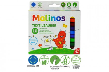 Фломастеры для ткани Malinos Textil текстильные 10 шт pito. Киев. фото 1 Фломастеры для ткани Malinos Textil текстильные 10 шт pito. Киев. фото 1