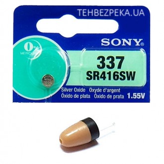 Батарейка для мікронавушників Sony 337 (SR416SW). Кропивницький. фото 1 Батарейка для мікронавушників Sony 337 (SR416SW). Кропивницький. фото 1