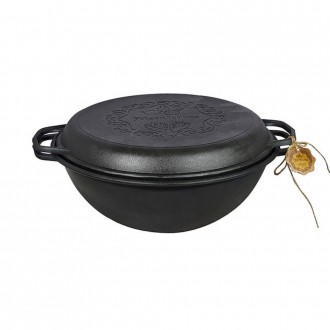 Казан 12 л S and T узбецький WOK з кришкою-сковородою чавун арт. V12CPWok. Київ. фото 1 Казан 12 л S and T узбецький WOK з кришкою-сковородою чавун арт. V12CPWok. Київ. фото 1