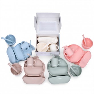 Набір силіконового посуду ME 1172 Mix (10шт) 5 пр(секційна тарілка, глибока тарі. Киев. фото 1