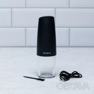Мельница 65 г Klausberg для соли и перца, гравитационная, с USB-зарядкой керамик