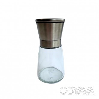Мельница 14,5 см Sinoglass для перца и соли 7,4×7,4×14,5 см стекло/нержавеющая с