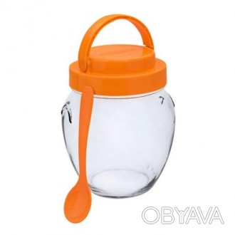 Банка для сыпучих продуктов Everglass Амфора 580мл. ложка/крышка с ручкой стекло