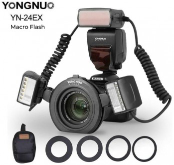 Автоматическая макро вспышка Yongnuo YN-24EX TTL II для Canon (YN-24EX) (YN24EX). Киев. фото 1 Автоматическая макро вспышка Yongnuo YN-24EX TTL II для Canon (YN-24EX) (YN24EX). Киев. фото 1