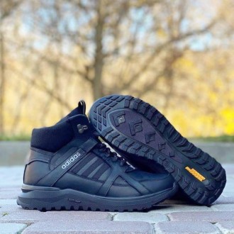 Зимові шкіряні черевики Adidas натуральне хутро чорні . Київ. фото 1 Зимові шкіряні черевики Adidas натуральне хутро чорні . Київ. фото 1