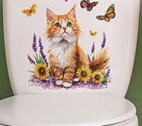 Наклейка на унитаз для декора Котик. Суми. фото 1 Наклейка на унитаз для декора Котик. Суми. фото 1