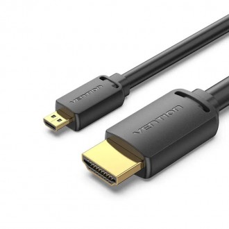 Кабель Vention HDMI — micro-hdmi M — M 1.5 м чорний (AGIBG). Київ. фото 1 Кабель Vention HDMI — micro-hdmi M — M 1.5 м чорний (AGIBG). Київ. фото 1