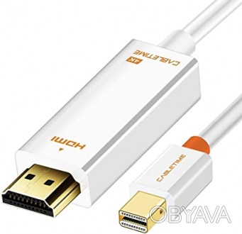 Перехідник Сabletime mini DisplayPort - HDMI, 0.2m, v2.0 4K 30HZ (CP27B). . фото 1 Призначений для підключення джерел DP до дисплеїв із підтримкою HDMI. Віддзеркал. . фото 1