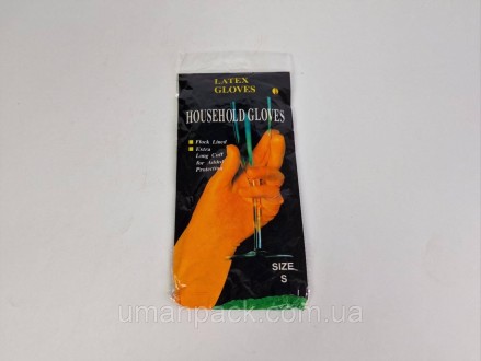 Перчатки хозяйственные резиновые латексные "LATEX GLOVES" (размер S) (1 пачка). Умань. фото 1 Перчатки хозяйственные резиновые латексные "LATEX GLOVES" (размер S) (1 пачка). Умань. фото 1