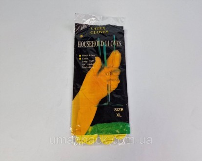 Перчатки хозяйственные резиновые латексные "LATEX GLOVES" (размер XL) (1 пачка). Умань. фото 1 Перчатки хозяйственные резиновые латексные "LATEX GLOVES" (размер XL) (1 пачка). Умань. фото 1