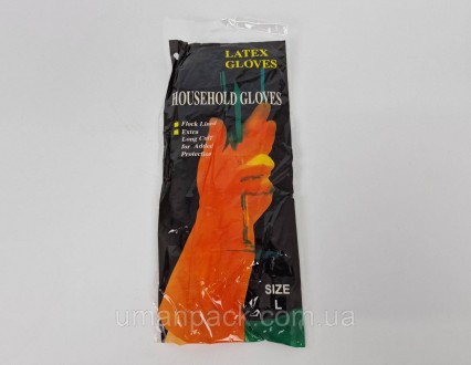 Перчатки хозяйственные резиновые латексные "LATEX GLOVES" (размер L) (1 пачка). Умань. фото 1 Перчатки хозяйственные резиновые латексные "LATEX GLOVES" (размер L) (1 пачка). Умань. фото 1