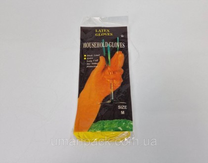 Перчатки хозяйственные резиновые латексные "LATEX GLOVES" (размер М) (1 пачка). Умань. фото 1 Перчатки хозяйственные резиновые латексные "LATEX GLOVES" (размер М) (1 пачка). Умань. фото 1