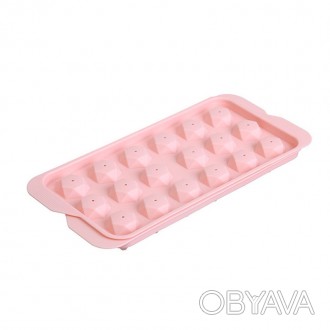 Пластиковая форма для льда Lesko 1178 Бриллиант Pink 18 отделений 13шт