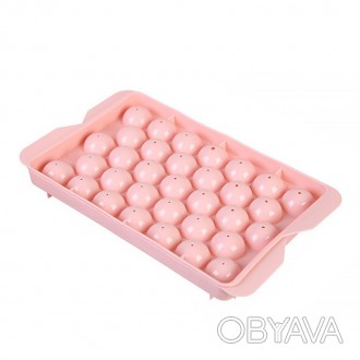 Пластиковая форма для льда Lesko 1178 Шар большой Pink 33 отделения 8шт