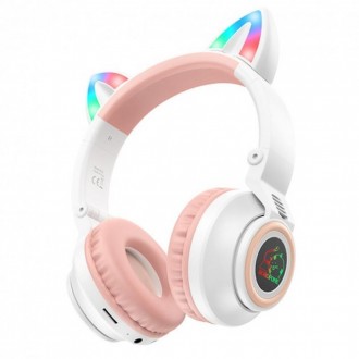Навушники Bluetooth Borofone BO18 Cat ear — Pink. Киев. фото 1 Навушники Bluetooth Borofone BO18 Cat ear — Pink. Киев. фото 1