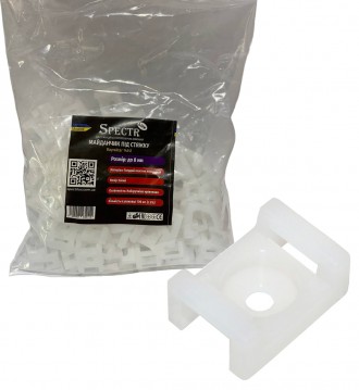 Площадка под стяжку / хомут до 5 мм белый (внутр. уп.100шт) ТМ СПЕКТР LUX. Днепр. фото 1