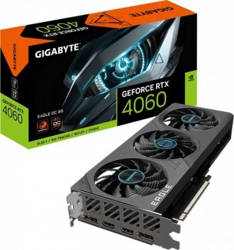 Відеокарта GF RTX 4060 8GB GDDR6 Eagle OC Gigabyte (GV-N4060EAGLE OC-8GD). Киев. фото 1 Відеокарта GF RTX 4060 8GB GDDR6 Eagle OC Gigabyte (GV-N4060EAGLE OC-8GD). Киев. фото 1