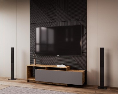 Стенка в гостинную Doros U2 160х38х48 см Дуб тахо/Графит (DRS-011414). Киев. фото 1