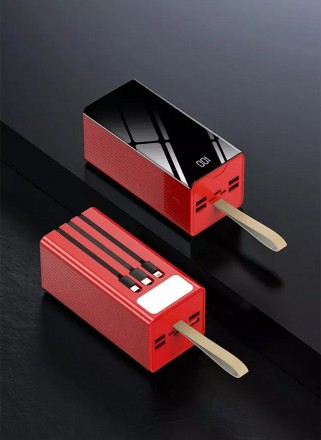 Повербанк Power Bank с емкостью 40000 mAh со встроенным кабелем и фонариком Крас. Одесса. фото 1 Повербанк Power Bank с емкостью 40000 mAh со встроенным кабелем и фонариком Крас. Одесса. фото 1
