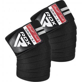 Бинты на колени Фиксаторы коленного сустава RDX GYM KNEE WRAP R11 BLACK/WHITE. Шостка. фото 1