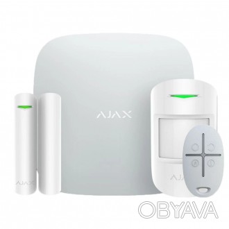 Комплект охоронної сигналізації Ajax StarterKit 2 (8EU) White (29340.102.WH1/35974.102.WH1). . фото 1 Комплект охоронної сигналізації Ajax StarterKit 2 (8EU) White (29340.102.WH1/359. . фото 1