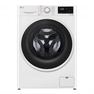 Пральна машина LG фронтальна, 9кг, 1400, A+++, 57см, дисплей, пара, інвертор, білий. Київ. фото 1 Пральна машина LG фронтальна, 9кг, 1400, A+++, 57см, дисплей, пара, інвертор, білий. Київ. фото 1