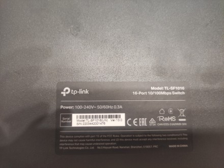 Коммутатор TP-LINK TL-SF1016. Бровари. фото 1 Коммутатор TP-LINK TL-SF1016. Бровари. фото 1