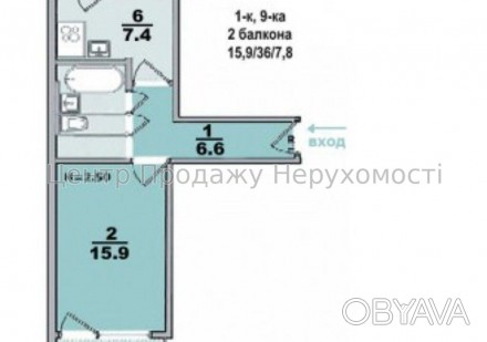 1-комнатная квартира, 36 м.кв.