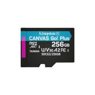 Карта пам'яті Kingston MicroSDXC 256GB Canvas Go! Plus Class 10 UHS-I U3 V30 A2 (SDCG3/256GBSP). Київ. фото 1 Карта пам'яті Kingston MicroSDXC 256GB Canvas Go! Plus Class 10 UHS-I U3 V30 A2 (SDCG3/256GBSP). Київ. фото 1