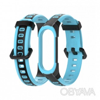 Ремінець Thin Armor Xiaomi Mi Band 5 6 — Black&Blue