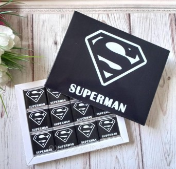 Шоколадный набор мужчине "Supermen". Конфеты папе, мужу, брату, куму. Чернигов. фото 1 Шоколадный набор мужчине "Supermen". Конфеты папе, мужу, брату, куму. Чернигов. фото 1