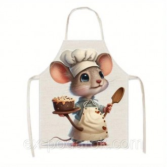 Милый Кухонный Фартук с Мышкой-Поваром - Прочный, Устойчивый к Пятнам Полиэстер. Чернигов. фото 1