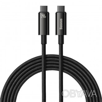 Кабель Baseus Tungsten Gold Data Cable 240W, Power Delivery 3.1, 480Mbps, Type-C. . фото 1
Baseus Tungsten Gold Data Cable 240W (3м): Швидка Зарядка та Надійна Синхроніза. . фото 1