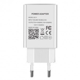 Быстрая USB зарядка QC 3.0 5V = 3A, 9V = 2A, 12V = 1.6A, 5 уровней защиты Nectro. Дніпро. фото 1 Быстрая USB зарядка QC 3.0 5V = 3A, 9V = 2A, 12V = 1.6A, 5 уровней защиты Nectro. Дніпро. фото 1