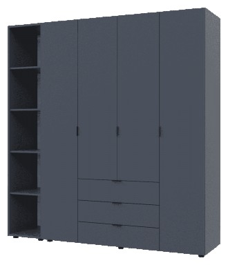 Комплект шкафов для одежды Doros Гелар (2 шт.) 193,2х49,5х203,4 см Графит (DRS-0. Днепр. фото 1 Комплект шкафов для одежды Doros Гелар (2 шт.) 193,2х49,5х203,4 см Графит (DRS-0. Днепр. фото 1