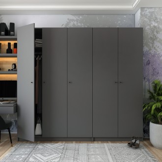 Комплект шкафов для одежды Doros Промо (2 шт.) 225х48х204 см Графит (DRS-011213). Днепр. фото 1 Комплект шкафов для одежды Doros Промо (2 шт.) 225х48х204 см Графит (DRS-011213). Днепр. фото 1