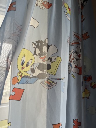 Тюль в дитячу кімнату з мультяшними звірятами,стан відмінний,240см/227см,2шт. Львів. фото 1 Тюль в дитячу кімнату з мультяшними звірятами,стан відмінний,240см/227см,2шт. Львів. фото 1