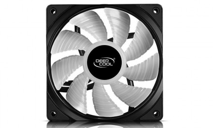Вентилятор DeepCool RF120, 120х120х25 мм, 4-pin, чорний з білим. . фото 3