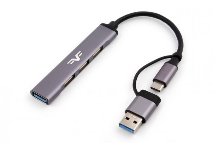 Концентратор USB 3.0 Frime 1хUSB3.0 3хUSB2.0 Silver (FH-20152). Киев. фото 1 Концентратор USB 3.0 Frime 1хUSB3.0 3хUSB2.0 Silver (FH-20152). Киев. фото 1