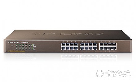 Комутатор TP-Link TL-SF1024. . фото 1 Комутатор TP-Link TL-SF1024 (24хFE, метал, монтаж у стійку). . фото 1