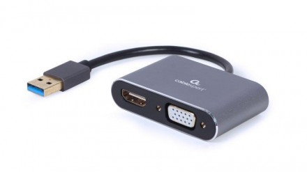 Адаптер Cablexpert HDMI+VGA - USB (F/M), 0.15 м, Black (A-USB3-HDMIVGA-01). Киев. фото 1 Адаптер Cablexpert HDMI+VGA - USB (F/M), 0.15 м, Black (A-USB3-HDMIVGA-01). Киев. фото 1