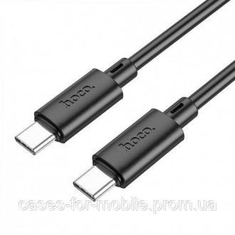 Кабель Hoco X96 silicone 60W PD Type-C to Type-C 1m black. Хмельницкий. фото 1 Кабель Hoco X96 silicone 60W PD Type-C to Type-C 1m black. Хмельницкий. фото 1