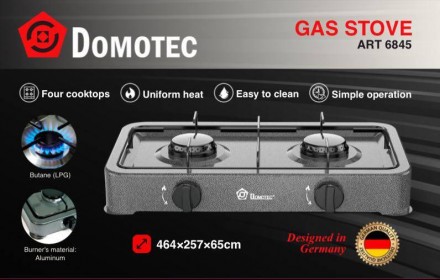 Газовая плита/таганок Domotec MS-6602 (настольная, 2 конфорки, 8шт/ящ). Одеса. фото 1 Газовая плита/таганок Domotec MS-6602 (настольная, 2 конфорки, 8шт/ящ). Одеса. фото 1