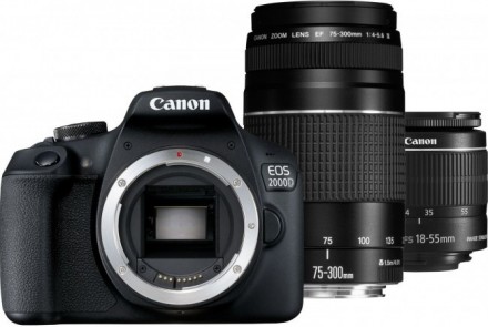 Canon EOS 2000D + lens EF-S 18-55mm IS II + lens EF 75-300mm III. Львів. фото 1 Canon EOS 2000D + lens EF-S 18-55mm IS II + lens EF 75-300mm III. Львів. фото 1