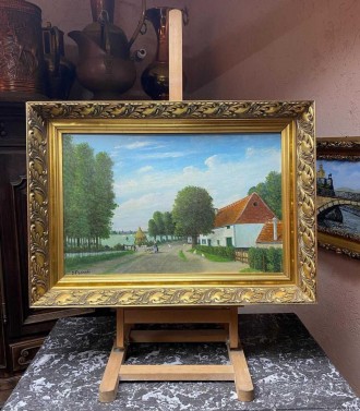 Картина, пейзаж. В дерев‘яній рамі. Маслом на полотні. Бельгія ?? ?Розмір: 67х4. Днепр. фото 1 Картина, пейзаж. В дерев‘яній рамі. Маслом на полотні. Бельгія ?? ?Розмір: 67х4. Днепр. фото 1