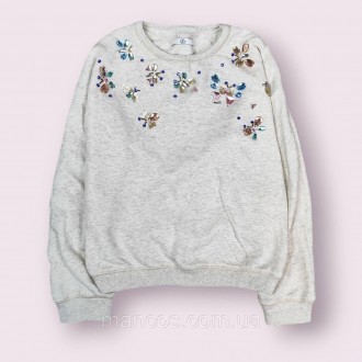 Свитшот для девочки M&S цвет серый меланж Размер 146 (10-11 лет). Кривой Рог. фото 1 Свитшот для девочки M&S цвет серый меланж Размер 146 (10-11 лет). Кривой Рог. фото 1